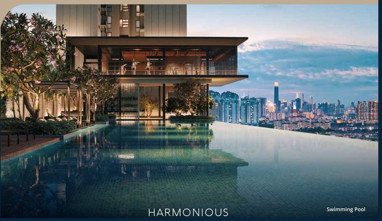 Levia Residence infinity swimming pool on the Level 6 facilities deck overlooking Kuala Lumpur